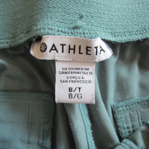 Athleta Brooklyn Heights High Rise Pants 8 Tall Teal Featherweight Stretch Airy - Picture 9 of 9